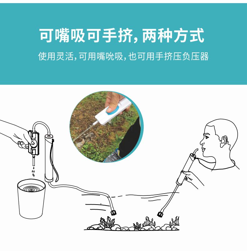 凈易單兵戶外便攜式應急救災吸管凈水器可用嘴吸也可以用手擠